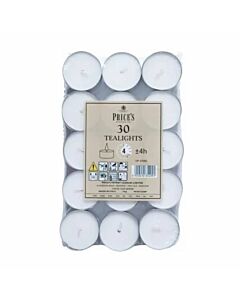 Prices White Tealight 30 Bag